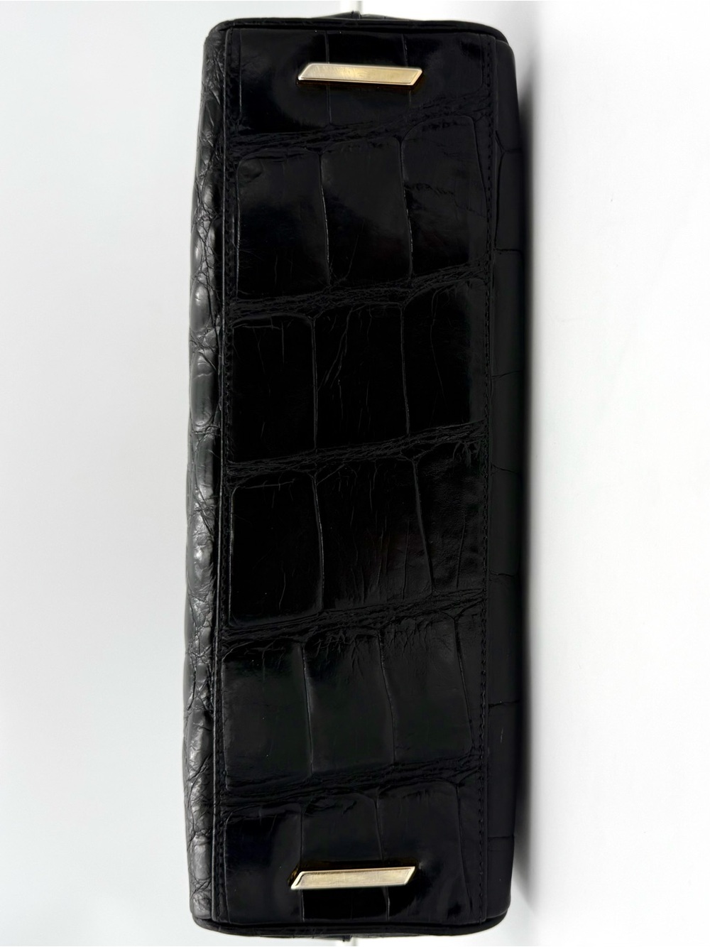 🐊COLOMBO 1937 MILANO • Black Exotic CROCODILE 32 Top-Handle Bag • Made in ITALY - Picture 10 of 16